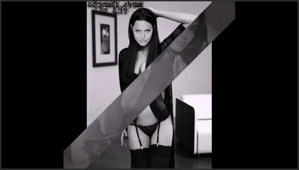 Angelina Jolie mit dunkelhaarigem Brillengirl